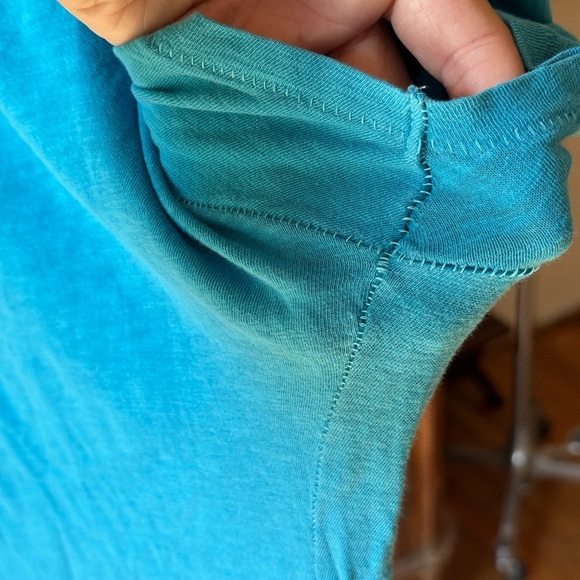 American Eagle Outfitters Teal Blue Graphic women’s Tee Y2K Med A7 - Picture 7 of 10